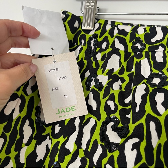 NWT Jade Melody Tam Leopard Print Skirt with Sequin Detailing Women's Size 10 - Picture 5 of 11